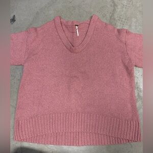 Free People V-Neck Sweater in Dusty Pink